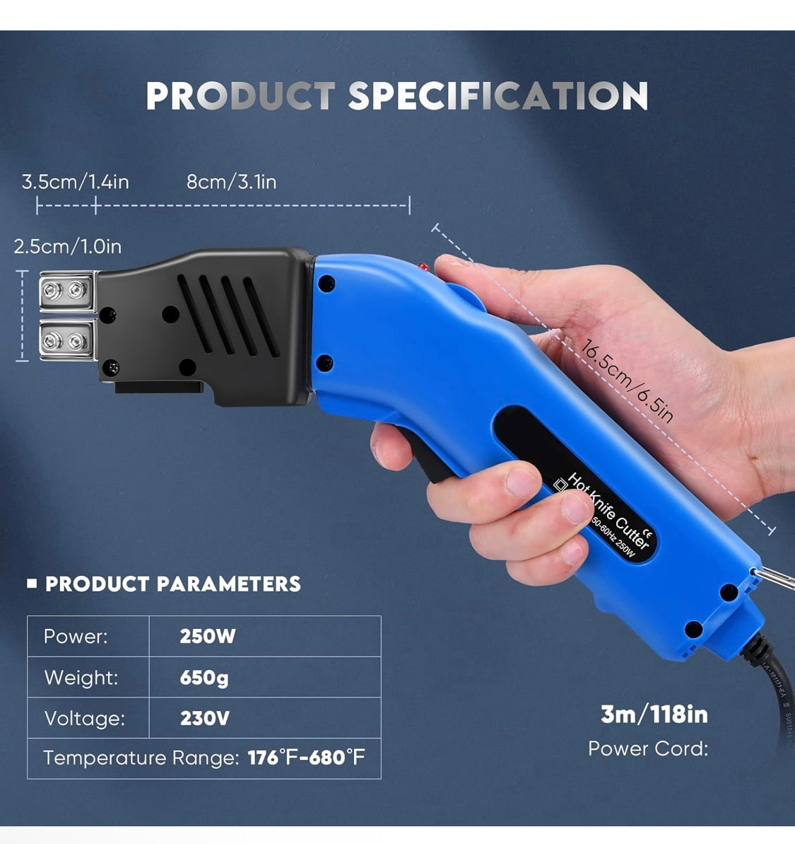 Cortador Espuma 250W Cuchillo Caliente Eléctrico