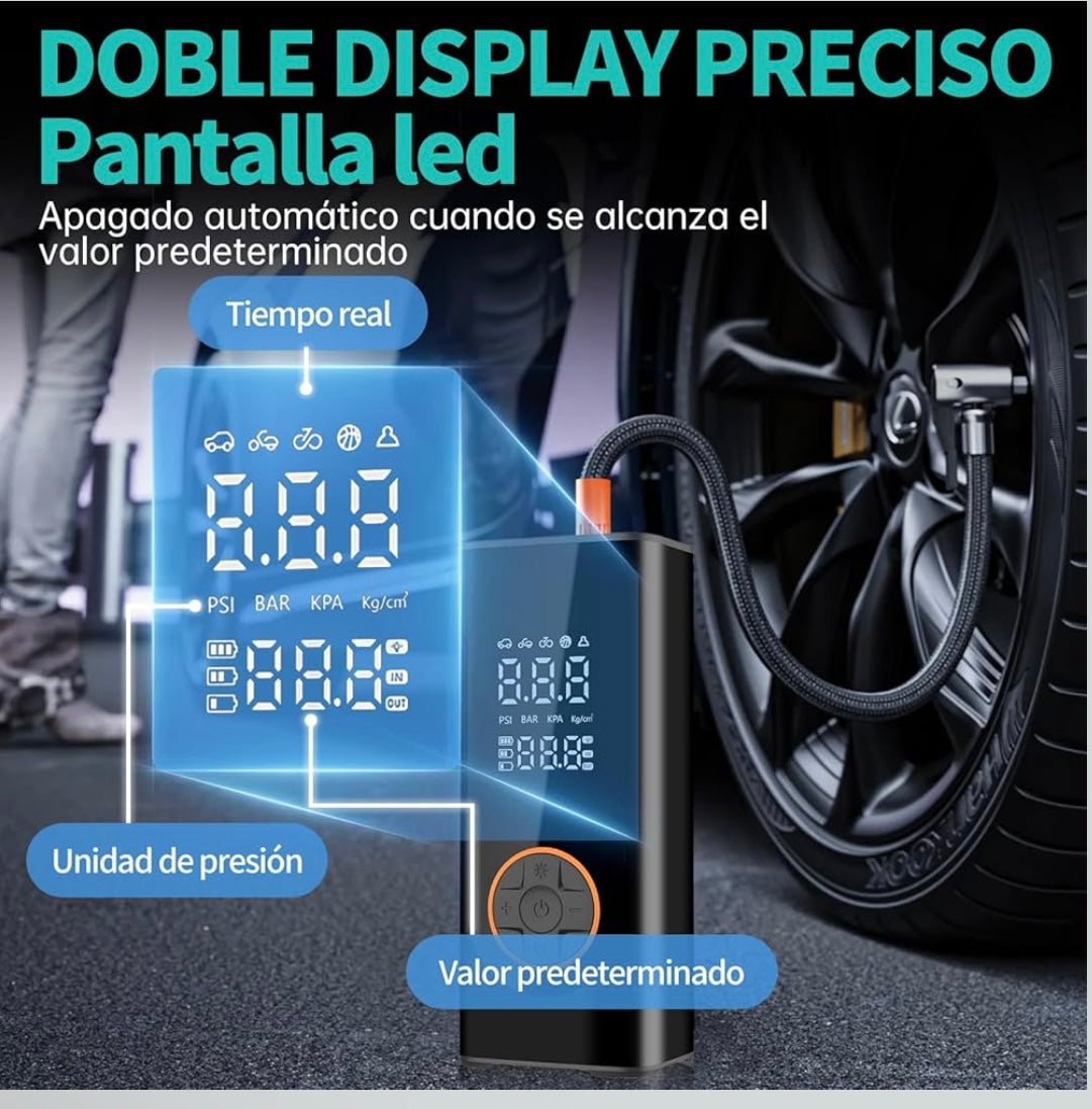 Inflador Digital Coche 12V Compresor Aire