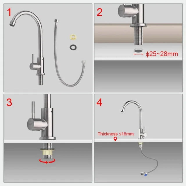 Ibergrif Grifo Cocina Monomando Agua Fría